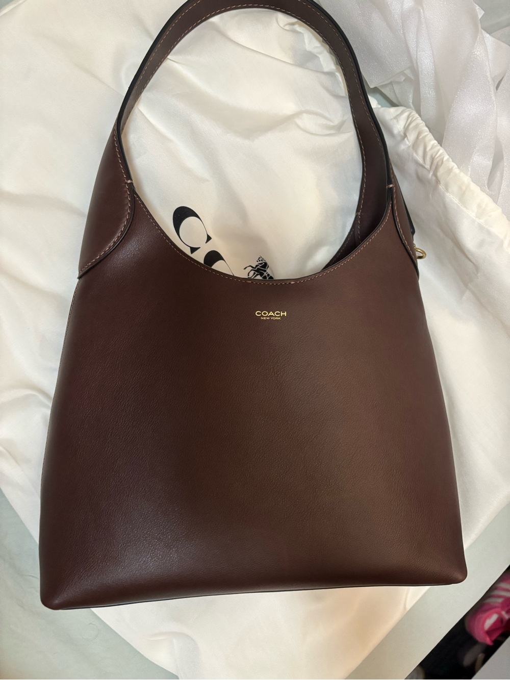 Coach Maple Brooklyn 28 Leather Shoulder Bag - Picture 11 of 16